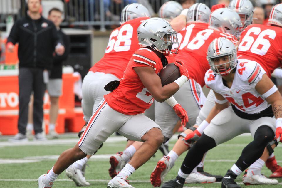 former ohio state running back exits transfer portal but stays in state
