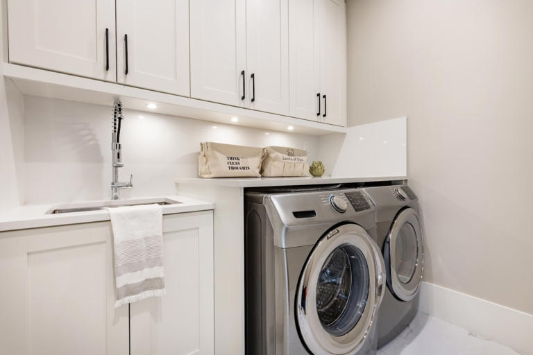 Washer and Dryer Fold-down Table Topper Adds Extra Counter Space to ...
