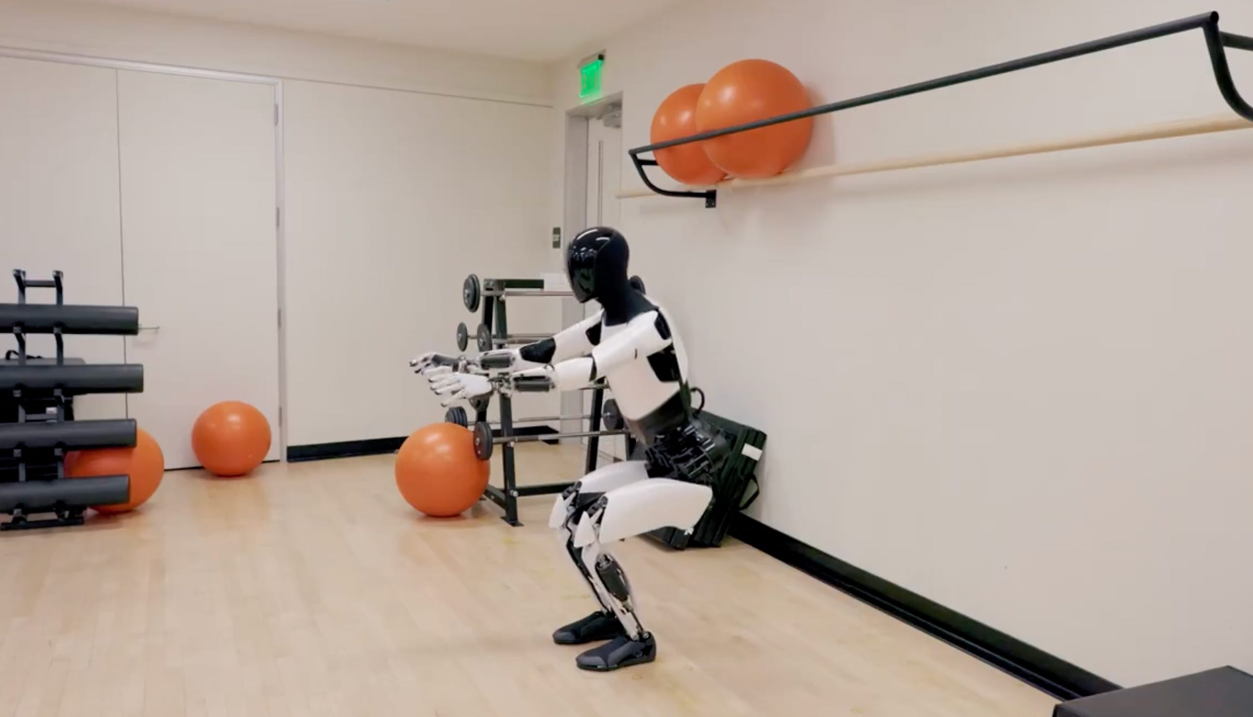 thank goodness, tesla's humanoid robot optimus can now squat and pick up an egg