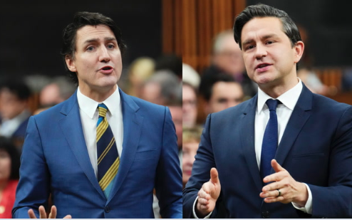 CAUGHT ON CAMERA: Trudeau And Poilievre Battle It Out Over The Cost Of ...