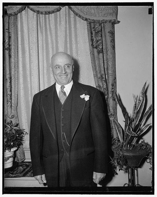 Kentucky Congressman Andrew J. May, 1939. (Photo Credit: Harris and Ewing / Wikimedia Commons)