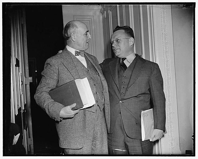 Andrew May with Texas Congressman Maury Maverick, 1938. (Photo Credit: Harris and Ewing / Wikimedia Commons)