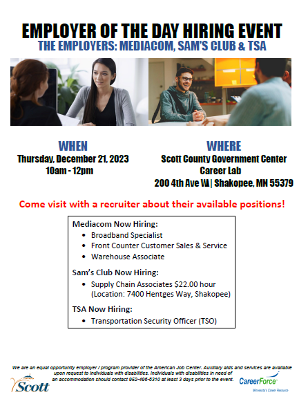 Employers Of The Day Hiring Event Mediacom Sam S Club And TSA   AA1lyMH0.img