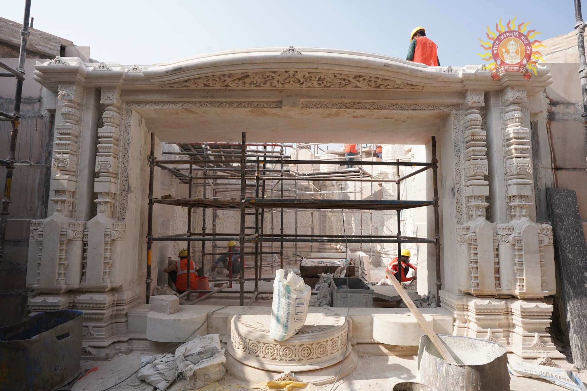 ram temple trust releases photos showing construction of first floor in ayodhya | see pics