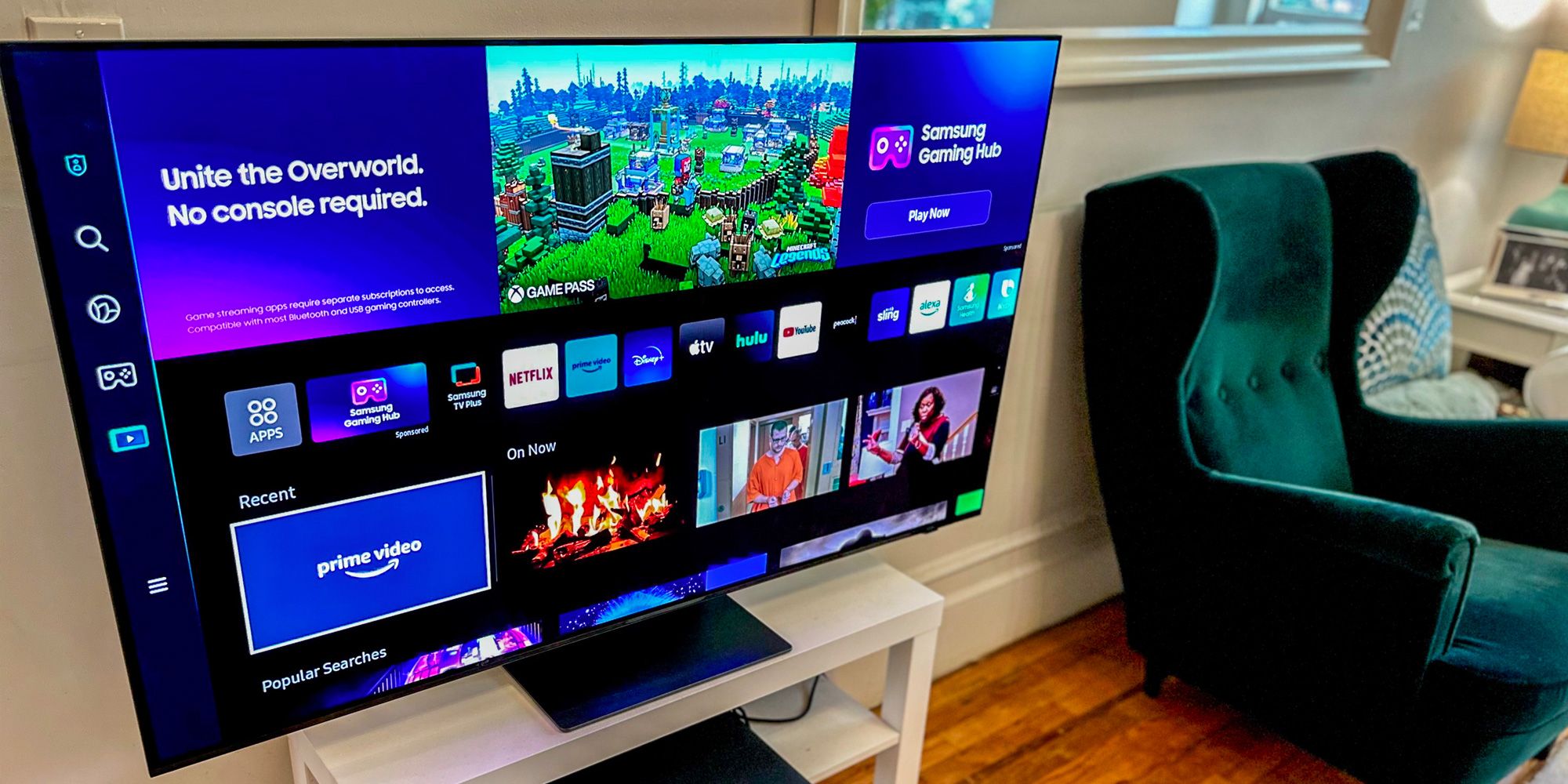 <p>Samsung's TV lineup has something for everyone, with sizes to suit any room, special features for all kinds of viewers, and a range of price points to suit with any budget. Samsung’s <a href="https://www.popularmechanics.com/technology/gadgets/a27719487/oled-vs-qled/">QLED</a> TVs, famed for their vivid colors thanks to Quantum Dot technology, deliver screens that bring a splash of life to every frame, perfect for movie nights and gaming sessions.</p><p>For those in search of advanced viewing experiences, the 4K Neo QLED models are the go-to choice. These TVs use Mini-LED backlighting for deeper contrasts and more immersive picture quality. The 8K Neo QLED models might be right for you if ultimate resolution and performance are your top priorities. These TVs offer unparalleled clarity and detail transforming your living room into a personal cinema.</p><p><a href="https://www.popularmechanics.com/technology/a36062602/outdoor-tvs/">Outdoor enthusiasts have options</a>, too, thanks to Samsung's Terrace series. Designed with weather-resistant features and enhanced brightness, these TVs bring high-quality visuals to your <a href="https://www.popularmechanics.com/home/lawn-garden/a43576254/popular-mechanics-yard-and-garden-awards-2023/">backyard, patio or deck</a> so you never miss a moment of your favorite show or sports game, even in the sun.</p><h2 class="body-h2">Best Samsung TVs</h2><ul><li><strong>Best Overall: </strong><a href="https://www.amazon.com/SAMSUNG-Tracking-Symphony-Xcelerator-QN55S95C/dp/B0BWFSFD7P?th=1&tag=syndication-20&ascsubtag=%5Bartid%7C10060.g.37872411%5Bsrc%7Cmsn-us">Samsung S95C</a></li><li><strong>Best Budget: </strong><a href="https://www.amazon.com/SAMSUNG-PurColor-Q-Symphony-Xcelerator-UN65CU8000/dp/B0BVMY9NCN/ref=sr_1_1?qid=1700056305&refinements=p_n_feature_nine_browse-bin%3A23732468011%2Cp_89%3ASAMSUNG&rnid=2528832011&s=tv&sr=1-1&ufe=app_do%3Aamzn1.fos.18630bbb-fcbb-42f8-9767-857e17e03685&th=1&tag=syndication-20&ascsubtag=%5Bartid%7C10060.g.37872411%5Bsrc%7Cmsn-us">Samsung CU8000</a></li><li><strong>Best Outdoor TV: </strong><a href="https://www.amazon.com/SAMSUNG-85-Inch-Terrace-Anti-Reflection-QN85LST9C/dp/B0CDJHH46Z/ref=sr_1_1?qid=1700069120&refinements=p_n_feature_nine_browse-bin%3A23732468011%2Cp_89%3ASAMSUNG%2Cp_85%3A2470955011&rnid=2470954011&rps=1&s=tv&sr=1-1&ufe=app_do%3Aamzn1.fos.ac578592-0362-4e0a-958c-0f2dd61d30d4&tag=syndication-20&ascsubtag=%5Bartid%7C10060.g.37872411%5Bsrc%7Cmsn-us">Samsung The Terrace LST9C</a></li><li><strong>Best Design: </strong><a href="https://www.amazon.com/SAMSUNG-43-Inch-Anti-Reflection-Included-QN43LS03BAFXZA/dp/B09TQ5CC4P/ref=sr_1_2?crid=2E1WZLGTD6XA8&keywords=samsung%2Btv&qid=1700082666&refinements=p_72%3A1248879011%2Cp_85%3A2470955011%2Cp_n_feature_nine_browse-bin%3A23732472011%2Cp_n_size_browse-bin%3A3578041011&rnid=1232878011&rps=1&s=tv&sprefix=samsung%2Btv%2Caps%2C99&sr=1-2&ufe=app_do%3Aamzn1.fos.ac578592-0362-4e0a-958c-0f2dd61d30d4&th=1&tag=syndication-20&ascsubtag=%5Bartid%7C10060.g.37872411%5Bsrc%7Cmsn-us">Samsung The Frame LSO3B</a></li><li><strong>Best for Binge-Watchers: </strong><a href="https://go.redirectingat.com?id=74968X1553576&url=https%3A%2F%2Fwww.bestbuy.com%2Fsite%2Fsamsung-75-class-tu690t-crystal-uhd-4k-smart-tizen-tv%2F6514052.p%3FskuId%3D6514052&sref=https%3A%2F%2Fwww.popularmechanics.com%2Ftechnology%2Fgadgets%2Fg37872411%2Fbest-samsung-tv%2F">Samsung TU690T</a></li></ul><blockquote class="body-blockquote"><strong>The Expert:</strong> I'm a tech journalist who reviews gadgets like laptops, tablets, and TVs. My work has been published in major outlets like <em>The Atlantic</em> and <em>The Los Angeles Times</em>.</blockquote><h2 class="body-h2">What To Look for in a Samsung TV</h2><p>Television technology continues to evolve offering a diverse range of options for viewers. At the more budget-friendly end are LCD and LED panels, which are known for their brightness and durability. LCD displays rely on fluorescent backlights, while LEDs use light-emitting diodes, typically delivering better picture quality. However, LCD and LED screens often suffer from limited viewing angles and less effective light control within the image.</p><p>Stepping up in quality, Quantum Dot or QLED technology offers a significant enhancement. These TVs employ minuscule particles, each a different size, to emit a unique color, leading to a much broader and more vivid color range than traditional LCD panels.</p><p>Organic Light-Emitting Display technology, or OLED for short, represents another leap forward using organic phosphors where each pixel produces its own light. This process results in exceptional precision in lighting and contrast, outshining LCD TVs. OLED screens also maintain their clarity and color integrity at wider viewing angles. The downside is their higher price tag and lower brightness level compared to LCDs.</p><p>The latest innovation in TV technology is Mini-LED. This approach minimizes the LED modules used in backlighting LCD screens, achieving deeper blacks and enhancing overall picture quality. However, like OLED, Mini-LED technology comes with a higher cost.</p><p>Each technology has its strengths and weaknesses, catering to different preferences and budgets. Whether it's the cost-effectiveness and brightness of LCDs, the color richness of QLEDs, the contrast and viewing angles of OLEDs, or the deep blacks of Mini-LEDs, TV technology is available to suit various viewing needs.</p><h3 class="body-h3"><strong>Specs to Consider</strong></h3><h4 class="body-h4"><strong>Screen Size</strong></h4><p>You should pick the size of your TV based on the size of the room where you plan to set it up, and how far away you'll sit from the screen. If you have a large family room or basement, a 65- or 75-inch TV will offer a near-cinema experience. If you have a small apartment or plan to use your new TV in your bedroom, a 32- or 40-inch screen will suffice. Most people have the space to accommodate a <a href="https://www.popularmechanics.com/technology/gear/g37214595/best-55-inch-tvs/">55-inch screen</a>, which is the average ideal size.</p><h4 class="body-h4"><strong>Resolution</strong></h4><p>One of the most important specifications to consider in a TV is its resolution, which is the number of pixels that make up the picture on a display. The more pixels, the sharper the image. While Samsung still sells some 1080p "Full HD" TVs, but <a href="https://www.popularmechanics.com/technology/g37203677/best-4k-tvs/?gclid=CjwKCAjwkvWKBhB4EiwA-GHjFkrVFn1h0tC6pakX1dNRT1jPHDYxk0ZM9_XONxkX8vW6JGV3M_eYCRoC8uYQAvD_BwE">4K TVs</a> are the modern standard. Samsung also makes 8K TVs, which feature double the number of pixels of 4K resolution. However, 8K TVs are prohibitively expensive, and there is no readily available pipeline of 8K movies, TV or video games. Given that, we recommend steering clear of 8K for now.</p><p class="body-tip">More of Our Favorite TVs: <a href="https://www.popularmechanics.com/technology/gadgets/g25620058/smart-tvs/">Best Smart TVs</a>, <a href="https://www.popularmechanics.com/technology/gadgets/g37711867/best-lg-tvs/">Best LG TVs</a>, <a href="https://www.popularmechanics.com/technology/gadgets/g37621908/best-sony-tvs/">Best Sony TVs</a></p><h4 class="body-h4"><strong>Display Technology</strong></h4><p>TVs that use LCD or LED panels of liquid crystal pixels are bright and durable and generally cost the least. An LCD display uses fluorescent backlights, while an LED screen uses light-emitting diodes for backlights. LED displays usually have superior picture quality. But LCD and LED panels often have limited viewing angles and don’t control light in the picture as well as other technologies.</p><p>Higher-quality TVs use quantum dots, sometimes also called QLED, that provide more comprehensive color ranges than you can get with most LCD panels. The technology uses tiny particles in different sizes that allow each size to emit a different color.</p><p><a href="https://www.popularmechanics.com/technology/g37773947/best-oled-tvs/">OLED TVs</a> use organic phosphors. Each pixel can generate its own light, which makes for better light precision and contrast compared to LCD TVs. OLED TVs can be seen from wider viewing angles than LCD TVs without reducing contrast or losing color. But OLED TVs can be quite pricey and aren’t as bright as LCD TVs. The relatively new and expensive Mini-LED technology shrinks the LED modules that provide backlighting to LCD screens, resulting in deeper black.</p><h3 class="body-h3">Audio</h3><p>Choosing a TV with a built-in audio system requires considering several factors to ensure you get the best experience for your needs. First, assess the sound quality. Look for TVs with high-fidelity speakers that offer clear and balanced sound. Brands often mention audio specifications like wattage and sound technologies like Dolby Atmos or DTS:X, which indicate superior sound quality.</p><p>Room size plays a crucial role. For larger rooms, opt for TVs with more powerful speakers to ensure the sound fills the space. Conversely, a TV with less powerful speakers in smaller rooms might be just fine. Pay attention to the audio output ratings, usually measured in watts, to gauge the system’s power.</p><p>Another aspect is the sound features offered. Some TVs have built-in sound bars that provide a richer, more immersive audio experience. Bass enhancement, voice clarity, and virtual surround sound can significantly improve your viewing experience, especially for movies and games.</p><p>Connectivity options are also important. If you upgrade to a separate sound system, ensure the TV has options for external audio connections like HDMI ARC or optical out.</p><p>Finally, consider the type of content you usually consume. If you watch a lot of dialogue-heavy content, look for TVs with clear voice enhancement features. For action movies or gaming, a TV with good bass response and immersive sound technology will enhance your experience.</p><p>By focusing on these factors, you can choose a TV with a built-in audio system that complements the visual experience and immerses you in high-quality sound.</p><h3 class="body-h3">Connectivity</h3><p>When selecting a TV, connectivity can significantly enhance your viewing experience. Consider the types and number of ports available. HDMI ports are essential; they connect gaming consoles, sound systems, streaming devices, and Blu-ray players. The more HDMI ports a TV has, the more devices you can connect without needing to swap cables.</p><p>USB ports are also important. They allow you to plug in external hard drives or USB sticks to view your own media. A TV with multiple USB ports offers greater flexibility. Additionally, check for an Ethernet port for a stable wired internet connection which is beneficial for streaming high-definition content without lag.</p><p>Smart connectivity features like Wi-Fi and Bluetooth are now standard in most modern TVs. Wi-Fi enables you to connect your TV to your home network for streaming while Bluetooth allows for wireless connection to sound bars, headphones, or other Bluetooth-enabled devices.</p><p>You may also want to look for compatibility with smart home ecosystems like Google Assistant, Amazon Alexa, or Apple HomeKit. This integration lets you control your TV using voice commands or through other smart devices.</p><p>Lastly, consider future-proofing. Look for newer versions of HDMI (like HDMI 2.1) for compatibility with the latest gaming consoles and other devices. You can create a seamless and enjoyable entertainment setup by ensuring your TV has robust and versatile connectivity options.</p><h2 class="body-h2">How We Evaluated These Samsung TVs</h2><p>To make my recommendations, I spent a lot of time looking closely at Samsung TVs, focusing on their size, resolution, cost, and quality. Besides studying their specs, I checked out these TVs in person to see how they stack up against others in the same price range.</p>