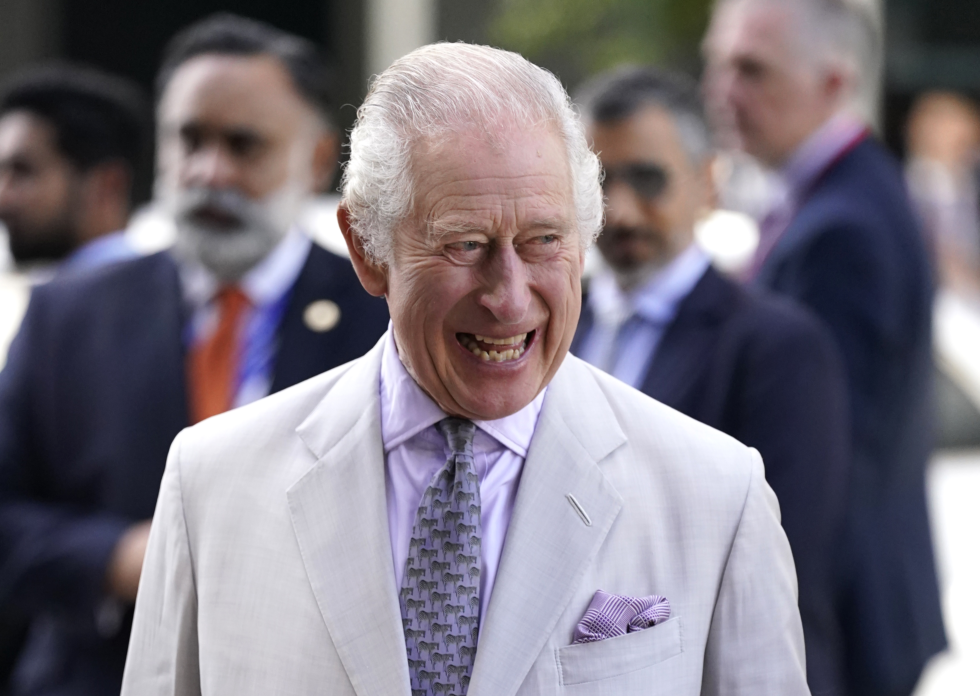 <p><span>Unbothered? </span></p><p>King Charles III was all smiles when he visited the Heriot-Watt University Dubai Campus during the COP28 climate change summit on Nov. 30, 2023.</p><p>Charles' jolly appearance came one day after Piers Morgan claimed, <a href="https://www.tmz.com/2023/11/30/piers-morgan-omid-scobie-book-names-royal-family-racists-king-charles-kate-middleton/">TMZ</a> reported, that the monarch -- and Princess Kate -- had been named in the Dutch translation of new book "Endgame: Inside the Royal Family and the Monarchy's Fight for Survival" <span>as two "royal racists" who questioned how dark his grandchildren's skin tone might be when son Prince Harry started a family with Duchess Meghan, who's biracial. </span>Piers further said he didn't believe either was racist.</p><p><span>The book's author, longtime royals reporter Omid Scobie, </span>however, denied revealing the identity of the two people his sources said expressed skin color concerns amid claims of unconscious bias within the royal family. "I never submitted a book that had those names in it," Omid said on British breakfast show "This Morning."</p><p>MORE: <a href="https://www.wonderwall.com/celebrity/the-coronation-of-king-charles-iii-and-queen-camilla-the-best-pictures-of-all-the-royals-at-this-historic-event-735015.gallery">The best photos from King Charles III and Queen Camilla's coronation</a></p>