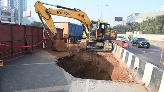 Video: Road Caves In On Gurugram-Sohna Flyover; Haryana Deputy CM Reacts