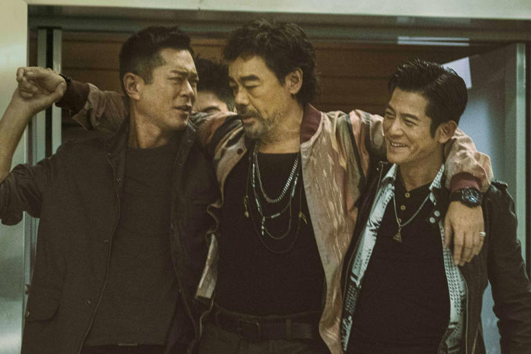 (From left) Louis Koo, Lau Ching-wan and Aaron Kwok in a still from 