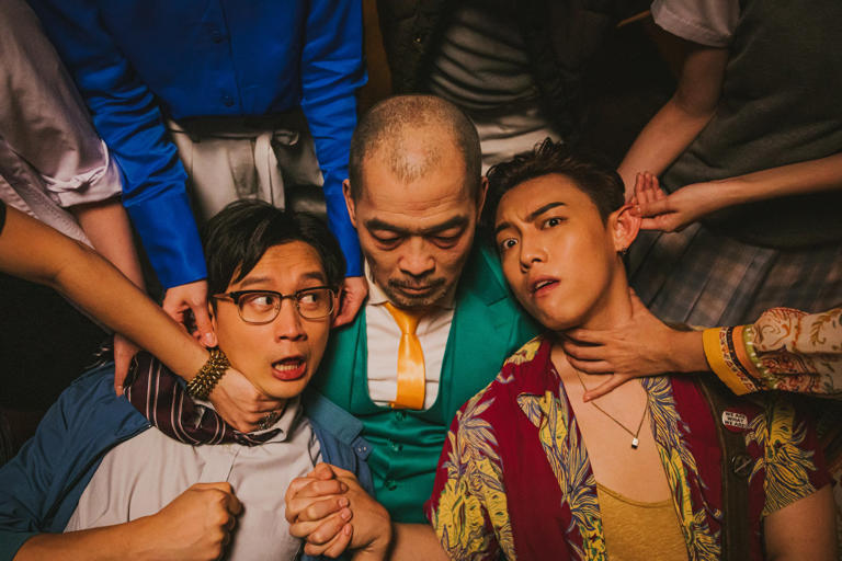 (From left) Ling Man-lung, Eric Kot Man-fai and Michael Cheung Tin-fu in a still from 