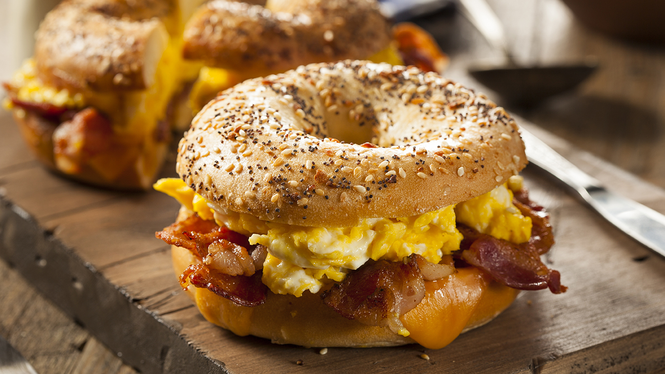 <p>The most popular breakfast food to chomp down on in New York is the bagel. Bagel bakeries are easy to locate in New York starting in the lower Eastside, all the way to the upper east side. In the 1800s, bagels were baked as inexpensive yet delicious treats for Jewish immigrants who resided in Manhattan. To this day, bagels are still considered a delicious delicacy to New York’s residents and visitors.</p>