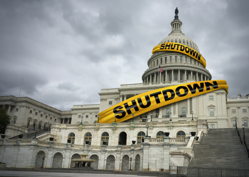 The states that would be impacted the most by a government shutdown