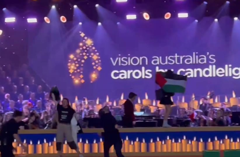 pro-palestinian protesters storm australian christmas eve event