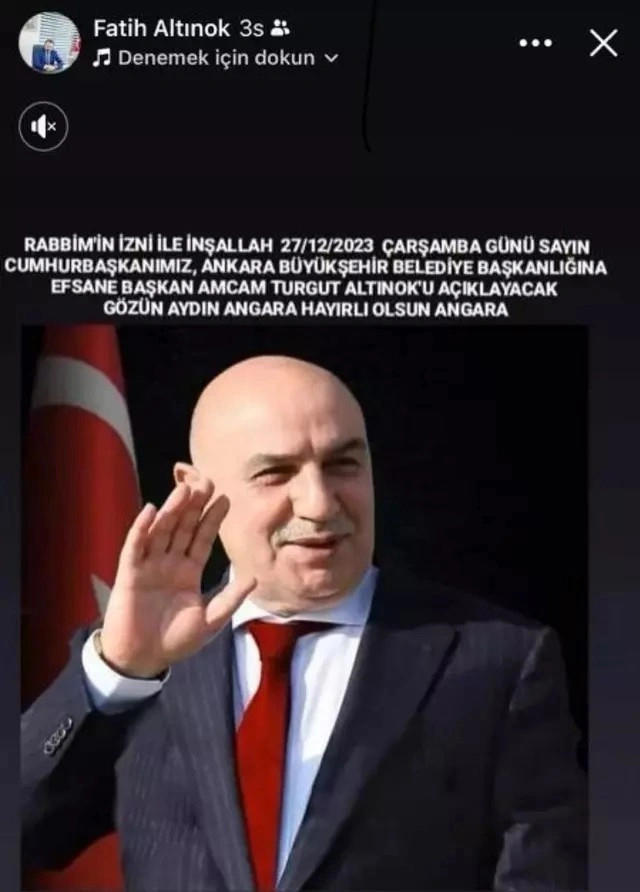 Önce paylaştı, sonra sildi: AK Partinin Ankara adayı amcam olacak