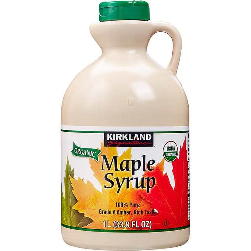 The Kirkland Maple Syrup is a favorite at Costco. It is organic and pure maple and also an amazing deal, costing $13.29 for thirty-four ounces. Many have said that it is delicious, with a slight hint of molasses flavor and hints of caramel and vanilla. In addition, it is super smooth, and if stored in the refrigerator, it can last up to one year. Another great thing about this product is that it only has one ingredient, organic maple syrup.