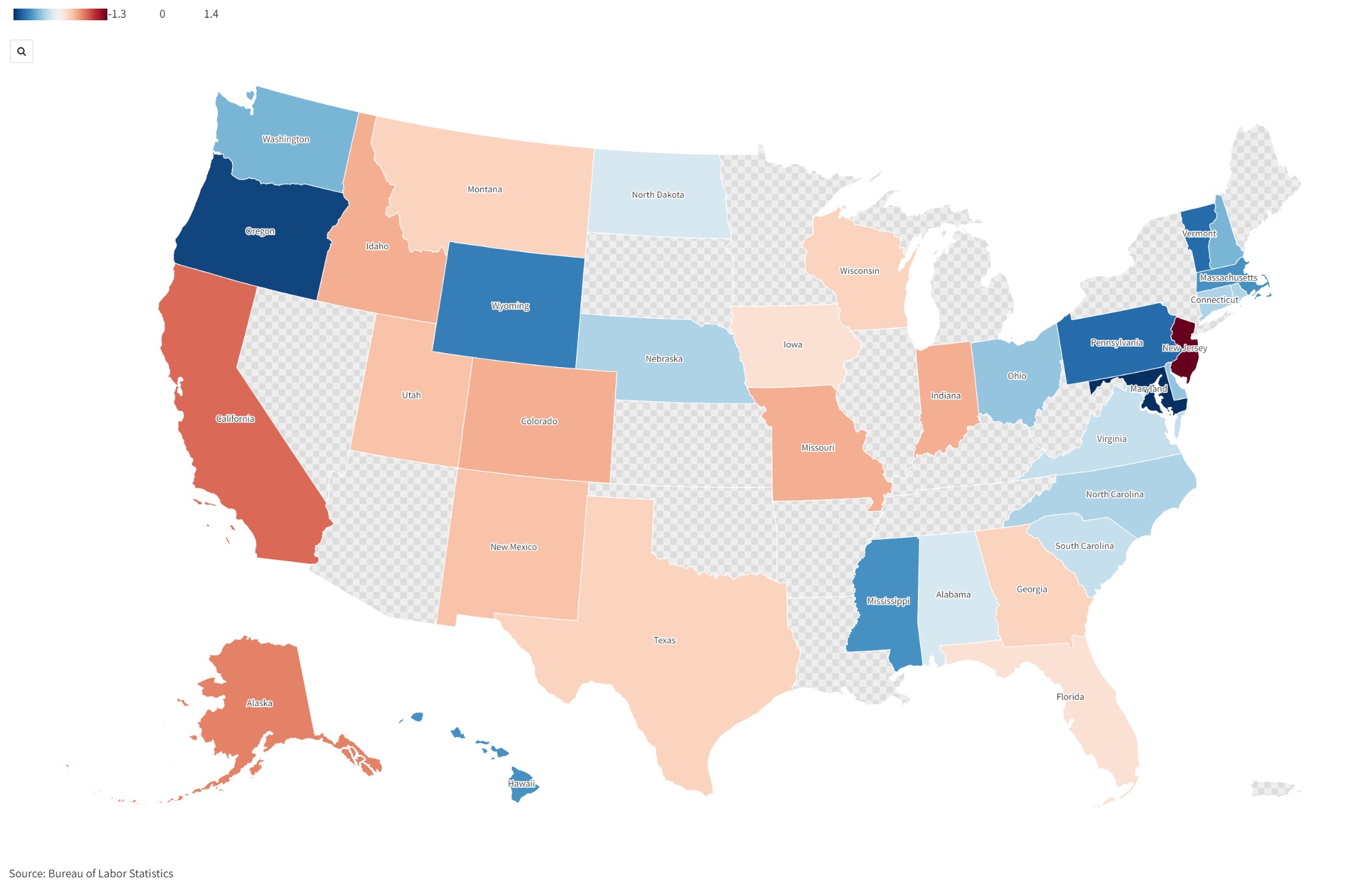 Map Shows Changes In State Unemployment Rates   AA1m6Grx.img