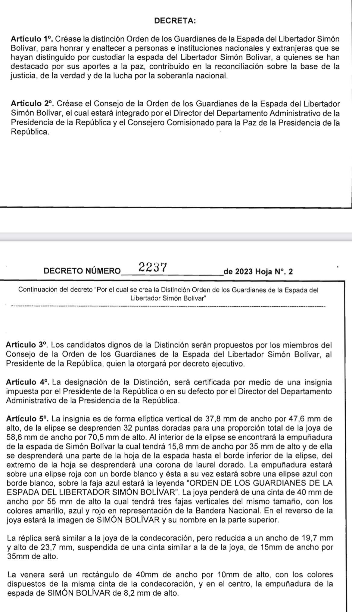 Petro Creó De Un Plumazo Orden De Los Guardianes De La Espada Del ...