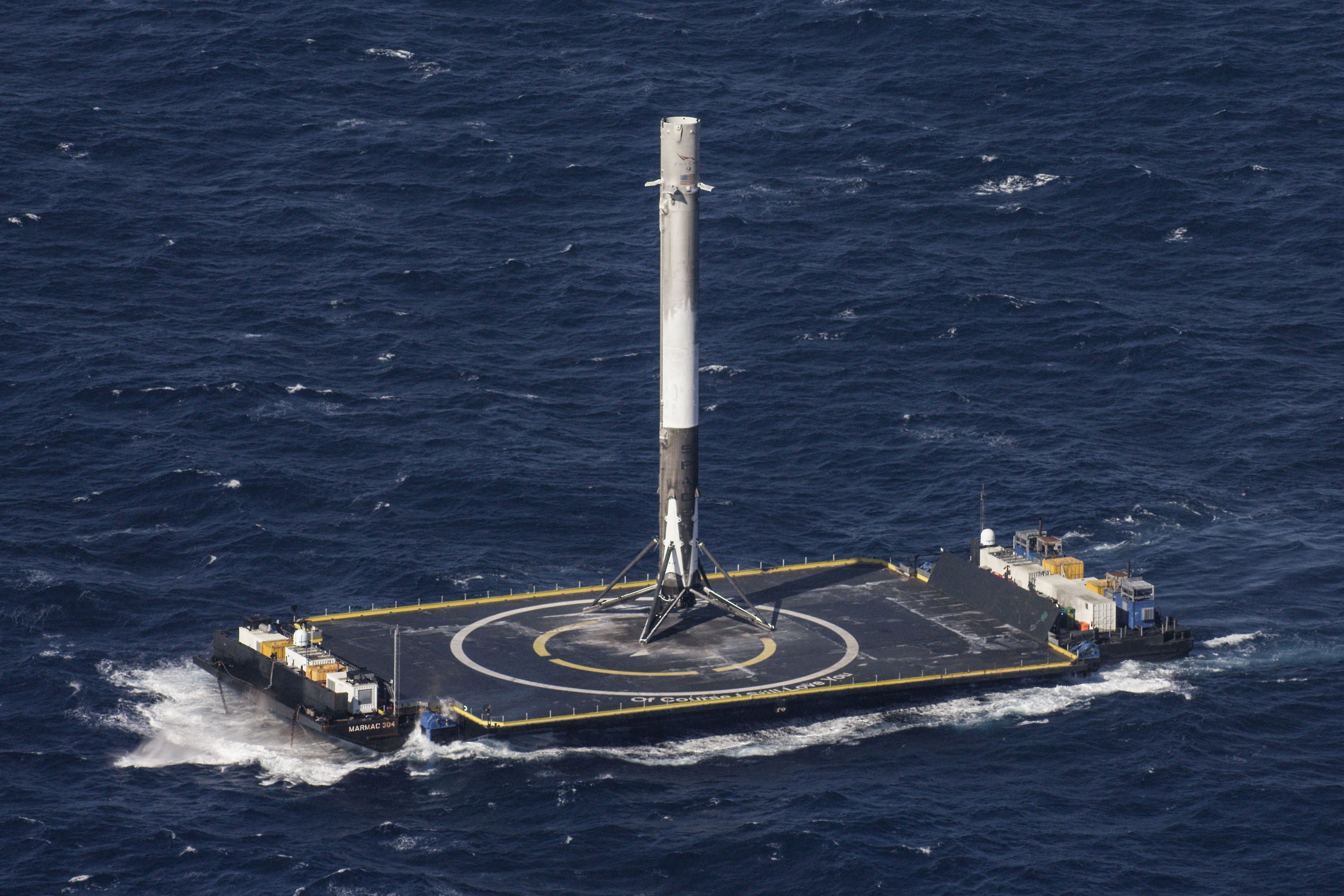 a spacex rocket booster was ruined after toppling over in rough waters