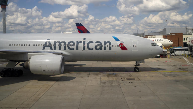 A couple had a viral breakdown after their American Airlines flight was delayed. Robert Nickelsberg/Getty Images
