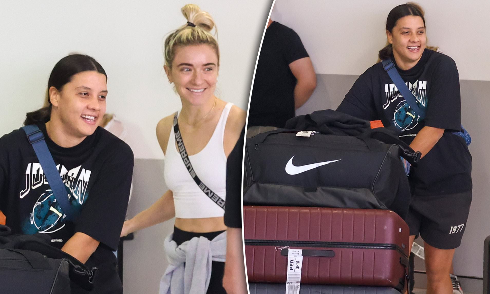 Matildas' Sam Kerr And Girlfriend Arrive In Australia After Engagement