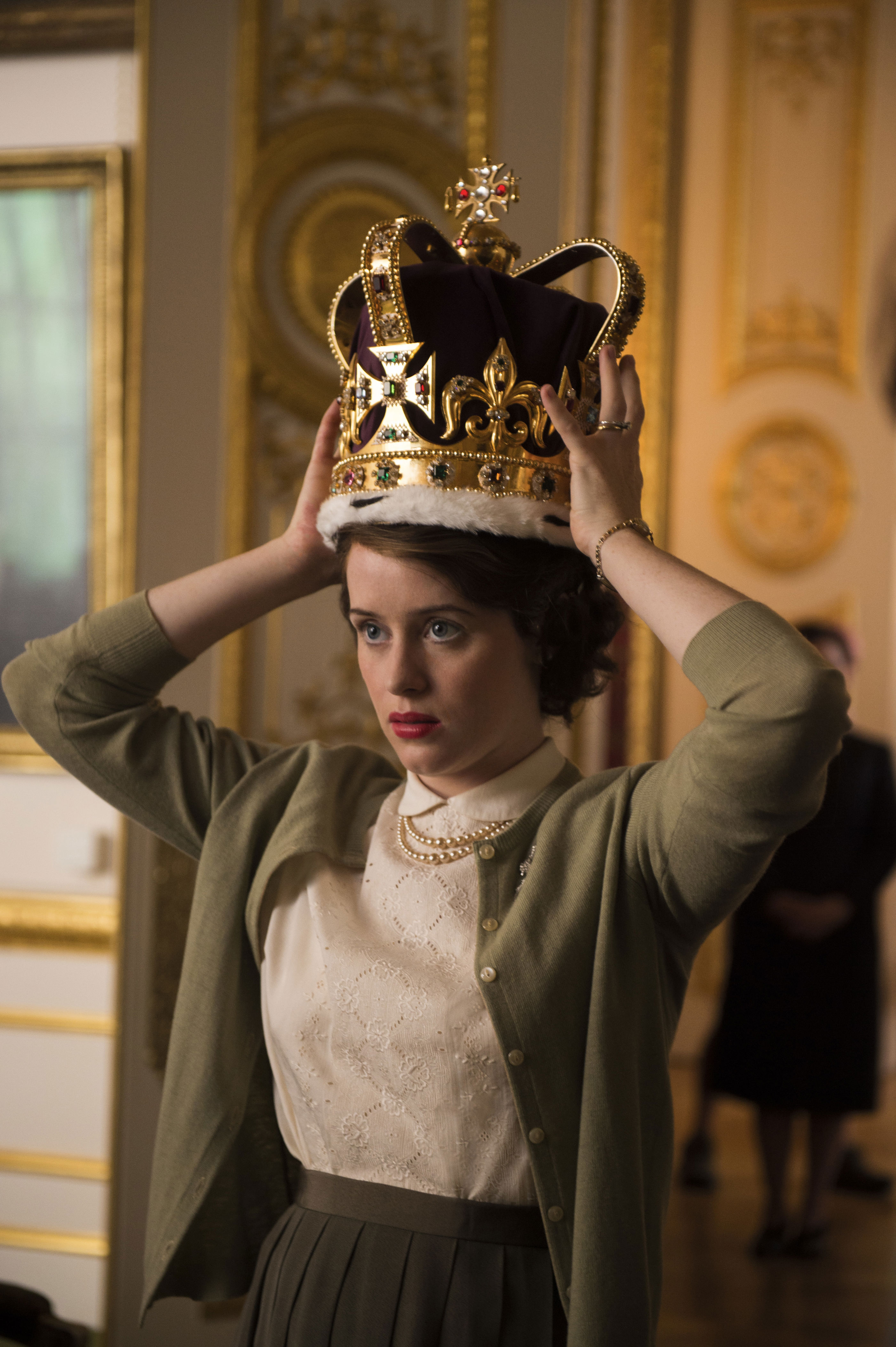 <p>Claire Foy starred as Britain's Queen Elizabeth II on the Netflix original series "The Crown" when the award-winning historical drama kicked off set in 1947. The series chronicles the fascinating journey of the longest reigning monarch in British history through her marriage to Prince Philip (initially played by Matt Smith), her early years on the throne and the choices -- and sacrifices -- she makes to become one of the most legendary queens the world has ever known. </p><p>Seasons 3 and 4 showcased a new cast including Olivia Colman as the monarch and "Outlander" star Tobias Menzies as Philip in their middle-age years (both won Emmys for their work in 2021). </p><p>A fifth season with a new cast yet again -- including Imelda Staunton as Elizabeth, Jonathan Pryce as Philip, Lesley Manville as Princess Margaret, Dominic West as Prince Charles, Elizabeth Debicki as Princess Diana and more -- debuted in 2022 and a sixth and final season premiered at the end of 2023.</p><p>MORE: <a href="https://www.wonderwall.com/celebrity/photos/crown-cast-vs-real-life-royals-see-whos-playing-whom-3010964.gallery">How much actors on "The Crown" resemble the royals they're playing</a></p>