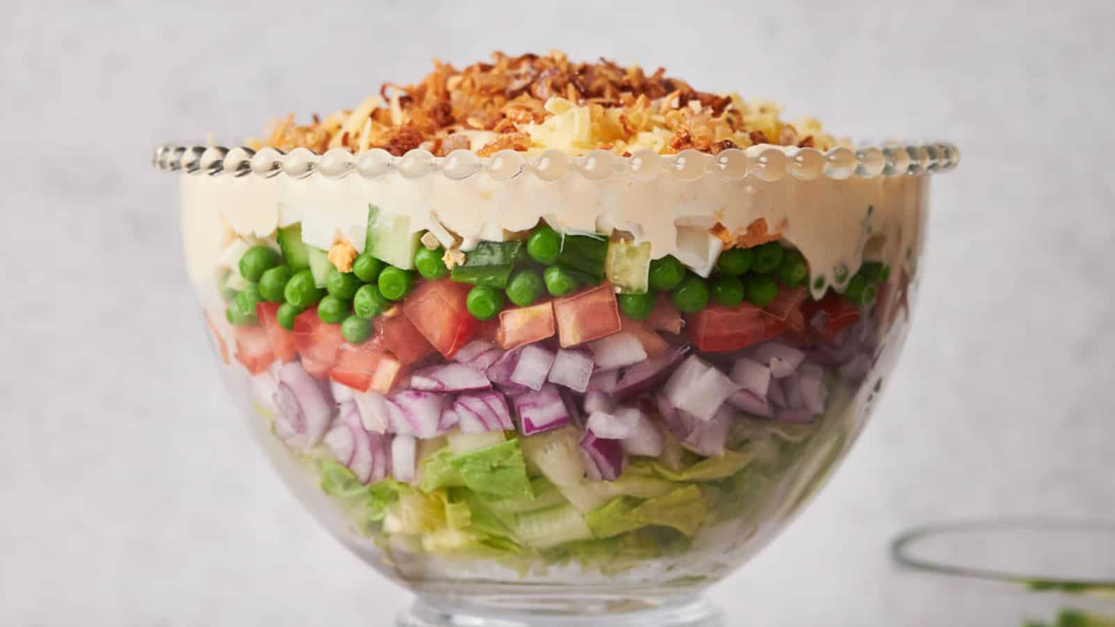 <p>Brighten up your Sunday meal with this multilayered, refreshing 7 Layer Salad. Packed with multiple veggies, cheese, and dressing for that extra zing, it’s perfect for your Sunday noon. A perfect refreshing and stress-free way to cap off your weekend.<br><strong>Get the Recipe: </strong><a href="https://www.splashoftaste.com/seven-layer-salad/?utm_source=msn&utm_medium=page&utm_campaign=msn">7 Layer Salad</a></p> <p>The post <a rel="nofollow" href="https://www.splashoftaste.com/27-stress-free-sunday-recipes-to-cap-off-your-weekend-in-tasty-style/">27 Stress-free Sunday Recipes To Cap Off Your Weekend In Tasty Style</a> appeared first on <a rel="nofollow" href="https://www.splashoftaste.com">Splash of Taste - Vegetarian Recipes</a>.</p>