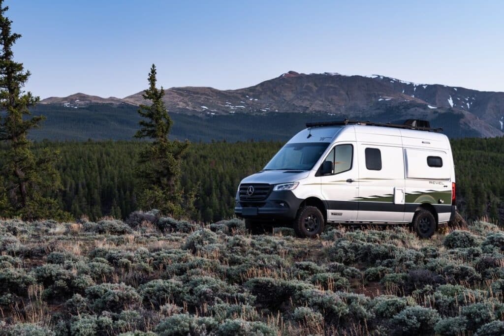 <p>The Class B Winnebago Revel is an adventure junkie’s dream come true. The Revel packs some serious off-road 4×4 power, complete with high/low range modes and a Mercedes-Benz Sprinter base.</p><p>The Revel is one of the smallest RVs on our list in terms of length, but its efficient interior makes excellent use of that space, including a power lift bed that effortlessly transforms into a 140-cubic foot gear garage. Since this rig is great for off-roading, it’s your best choice for exploring the great outdoors. </p>