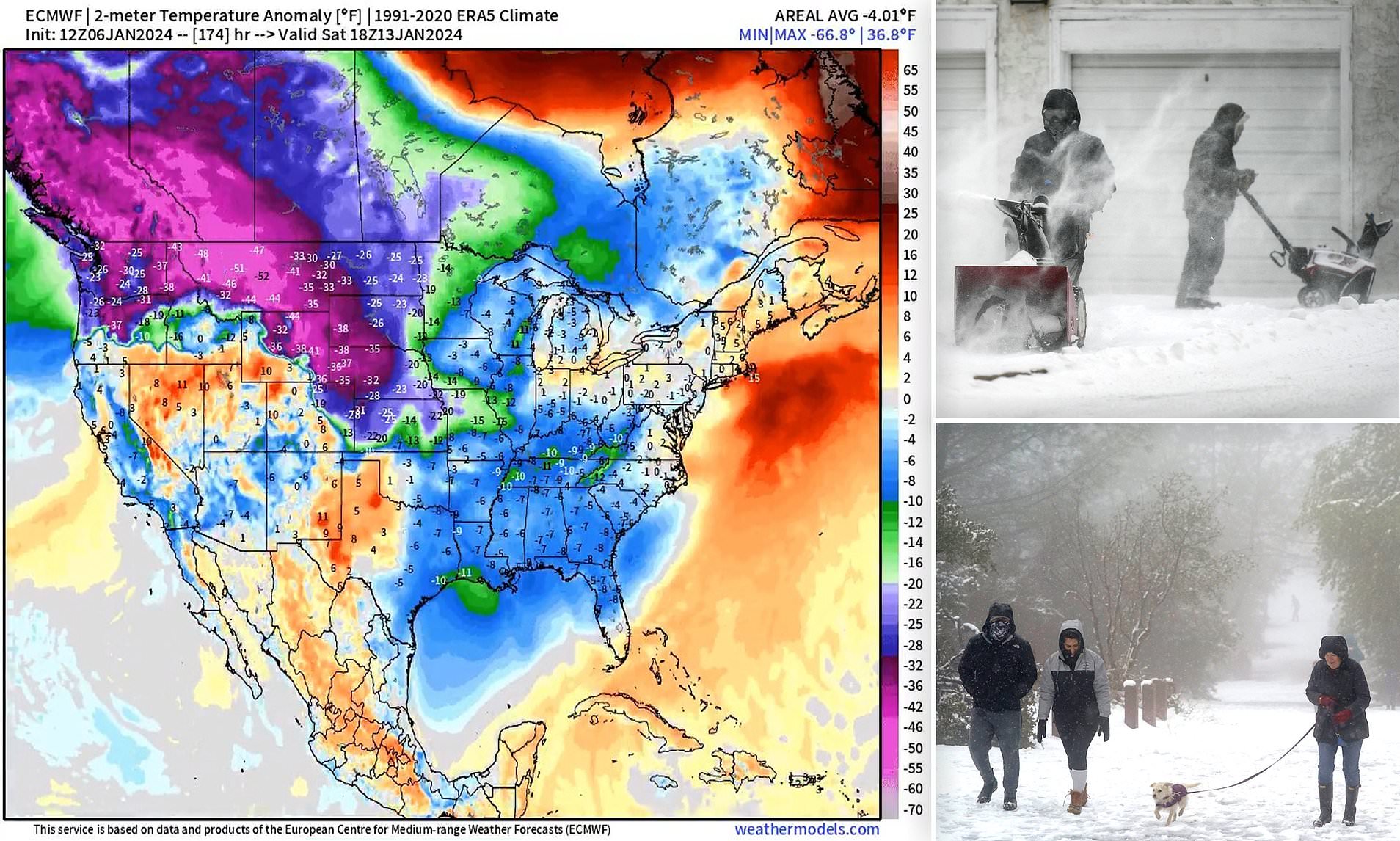 Arctic Blast Bringing Temperatures Of -50F - 78 Degrees Below Normal ...