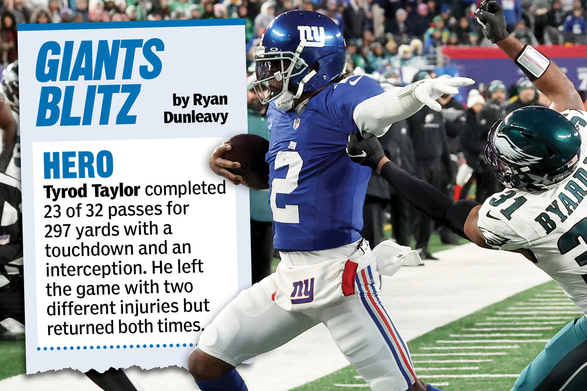 Heroes, Zeros From Giants’ Win Over Eagles: Tyrod Taylor Shows Resilience