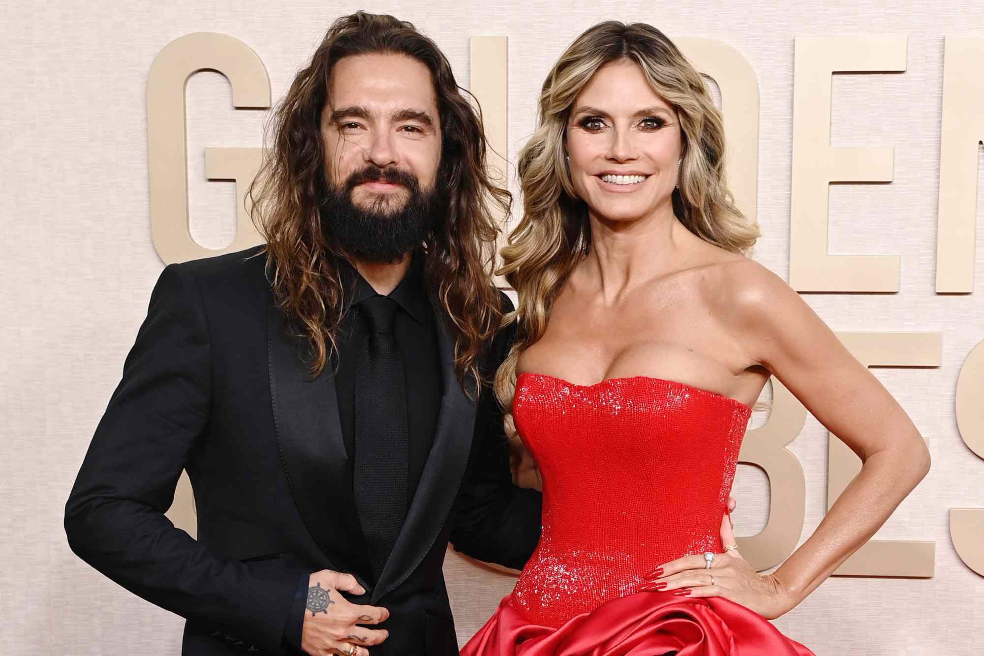Heidi Klum Looks Red Hot (That Slit!) in with Husband Tom Kaultiz at
