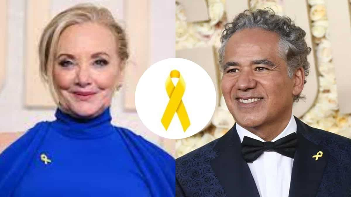 Golden Globes Attendees Wear Yellow Ribbons To Shine Spotlight On ...