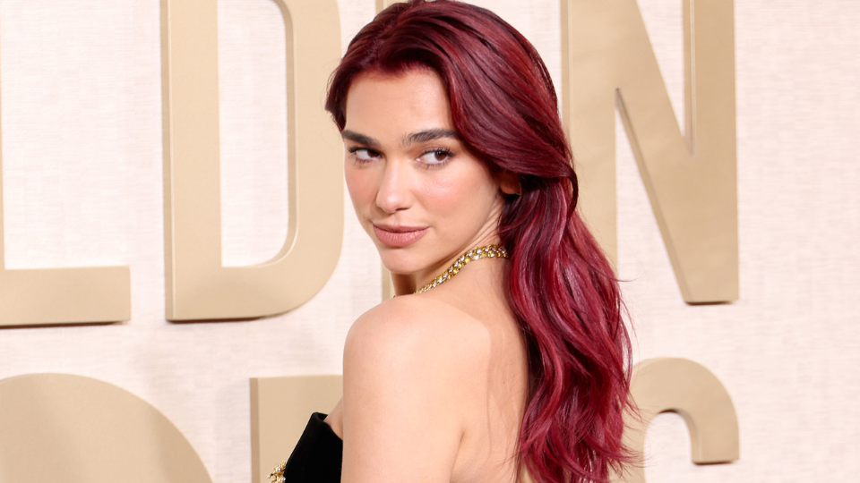 Dua Lipa Golden Globes 2024 Her ‘Coca Cola Red' Hair Is More Vibrant
