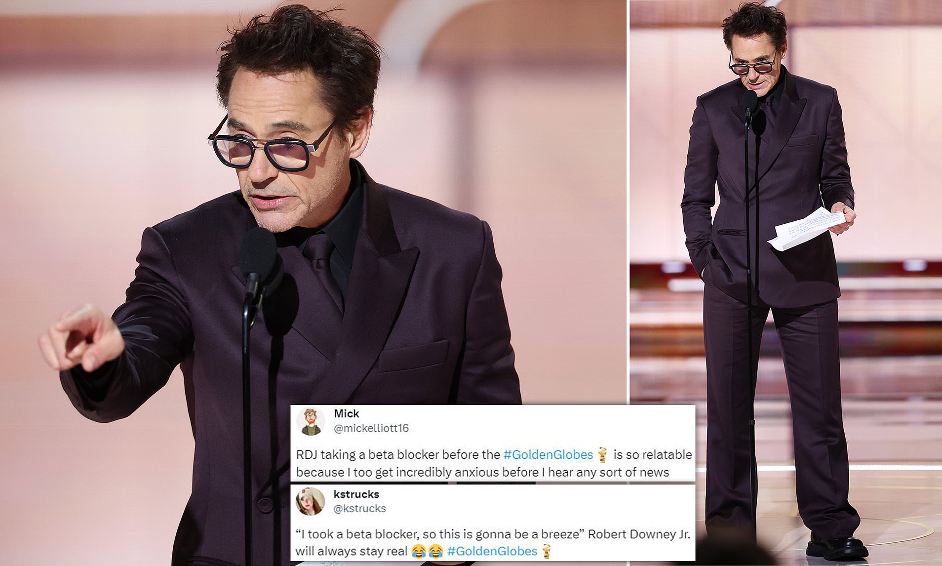 Golden Globes 2024 Robert Downey Jr Says He Took A Beta Blocker   AA1mCqH0.img