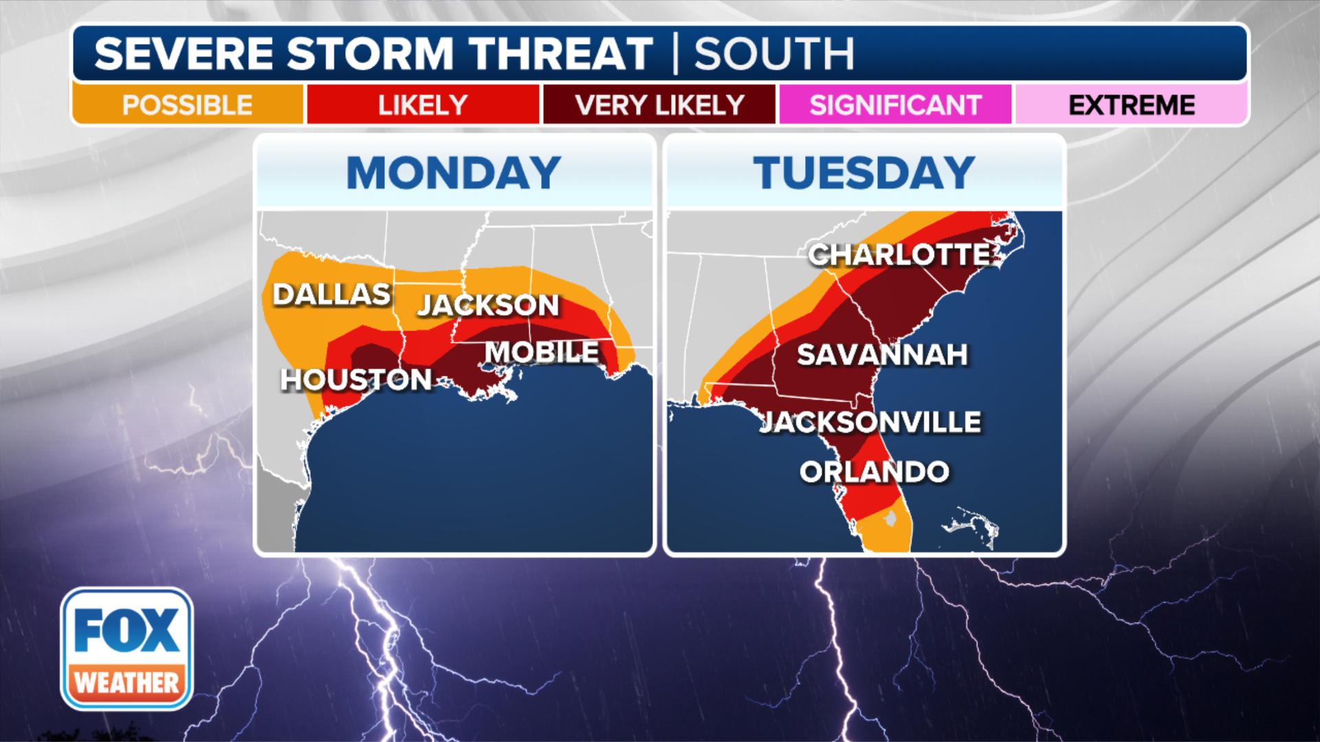 Tornado Watch issued as South faces multiday severe weather threat ...