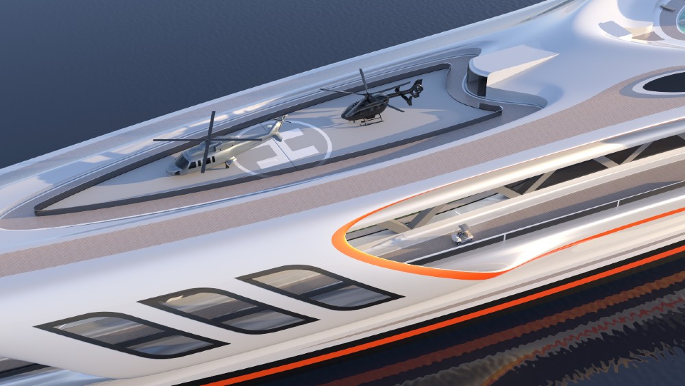 <p>Perhaps the most outrageous thing about <a href="https://robbreport.com/motors/marine/lazzarini-plectrum-superyacht-concept-1234799046/">Lazzarini Design</a>’s concept is the eye-popping 1,056-foot length. It’s inspired by a hammerhead shark with a gray exterior paint job, a bank of windows like the shark’s triangular, serrated teeth, and a secondary layer of glass that mimics gills. Most striking is the forward area with a large top deck that extends over a bulbous bow to echo the hammerhead’s signature head shape. Amenities include a double helideck, a private tender port at the stern, solar panels, and five pools, including one with a large patio area open to the elements and surrounded by grass, with another positioned on the main deck side balcony.</p>
