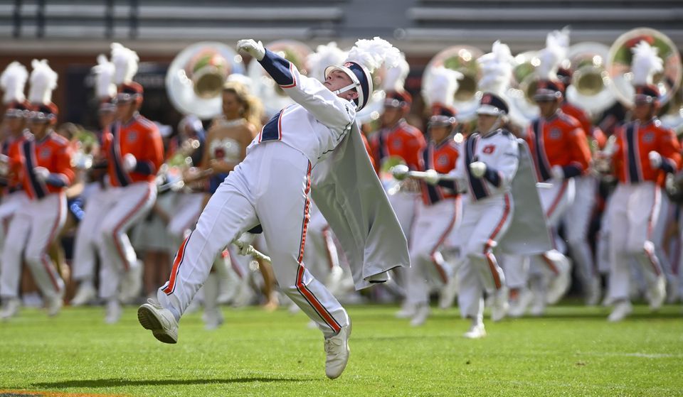 The Auburn University Marching Band performs before the Mississippi State game Saturday, Oct. 28, 2023, in Auburn, Alabama.