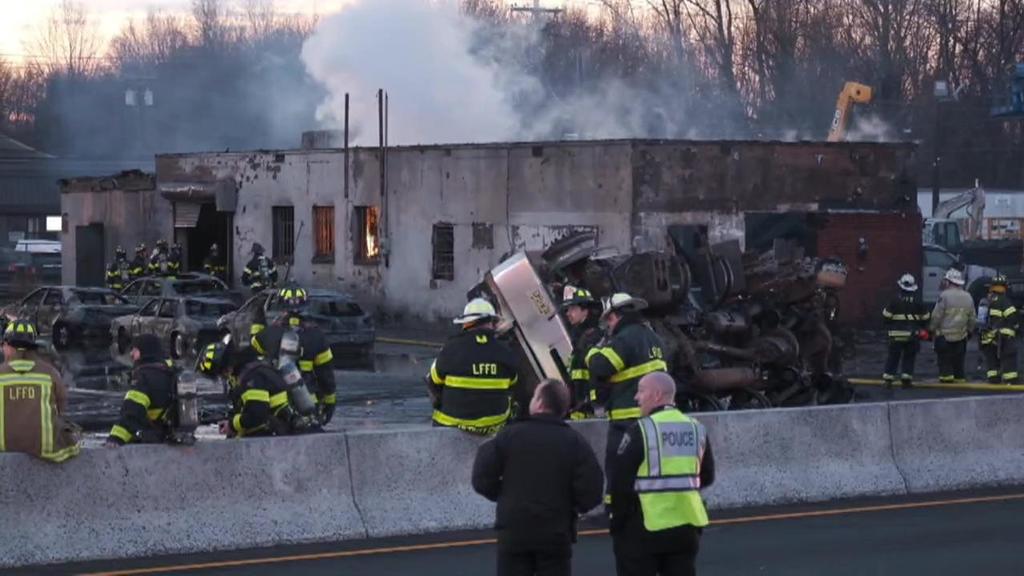 Gas Truck Overturns, Explodes In Hasbrouck Heights, N.J., Snarling Route 17