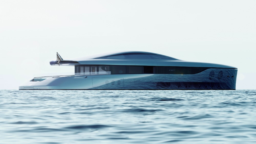 <p>Arrakeen by <a href="https://robbreport.com/motors/marine/penthouse-inspired-explorer-yacht-1234750460/">Jay Aberdoni</a> is a retro-futuristic 230-foot diesel electric concept in which aesthetics come first. The design takes influence from the automotive industry, with a low profile, fluid classic car shapes, and gullwing doors on the upper deck that open to reveal a dining area with a glass balcony on each side. There are two pools, including a private Jacuzzi forward that is only accessible from the owner’s cabin via a glass hatch in the foredeck. “It all amounts to a highly minimalistic and yet aggressive yacht with the sole aim to make us dream of what a future could look like, from a retrospective point of view,” Aberdoni tells <em>Robb Report.</em></p>