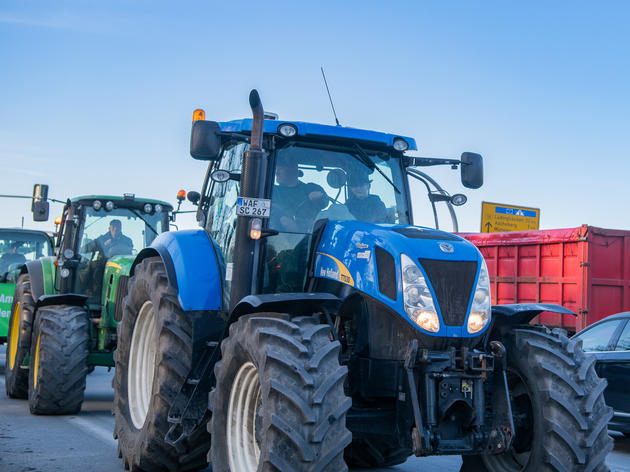 Protestfahrt Der Landwirte Drensteinfurt Mit 80 Treckern Und Schleppern