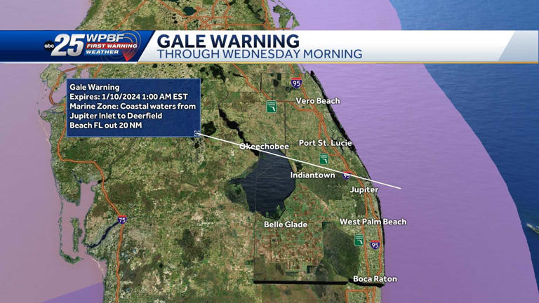 Wind advisory and gale warning for parts of South Florida