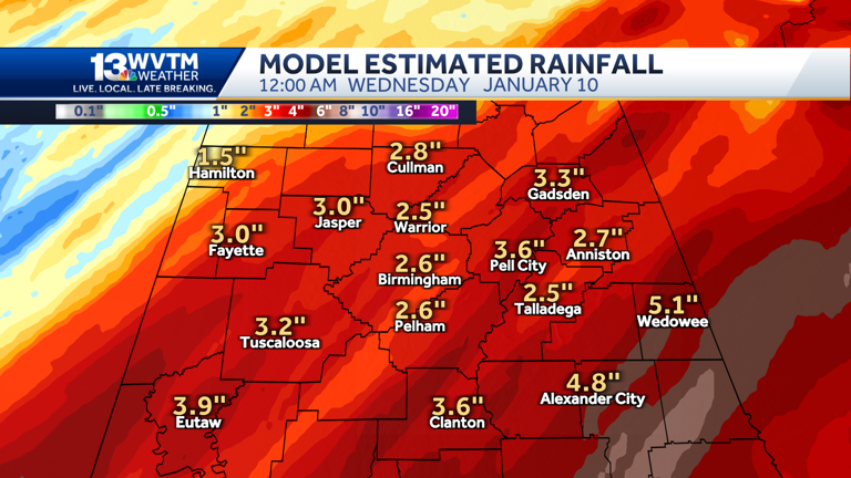 Heavy rain, intense winds to blast Alabama Tuesday