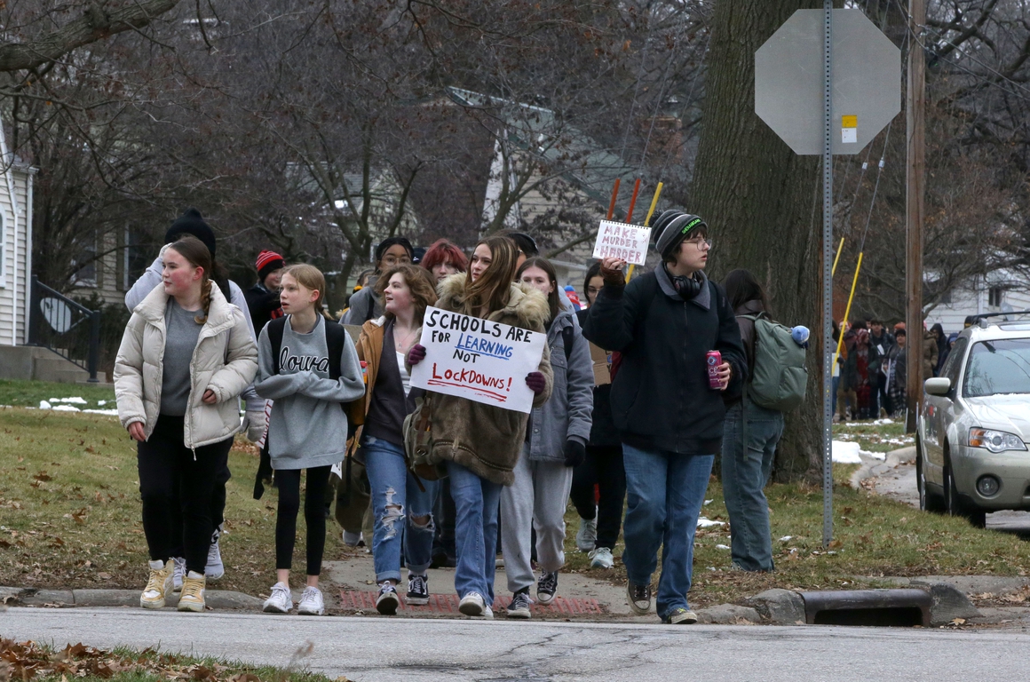 Iowa City High School Students Cut Class To Protest Gun Violence