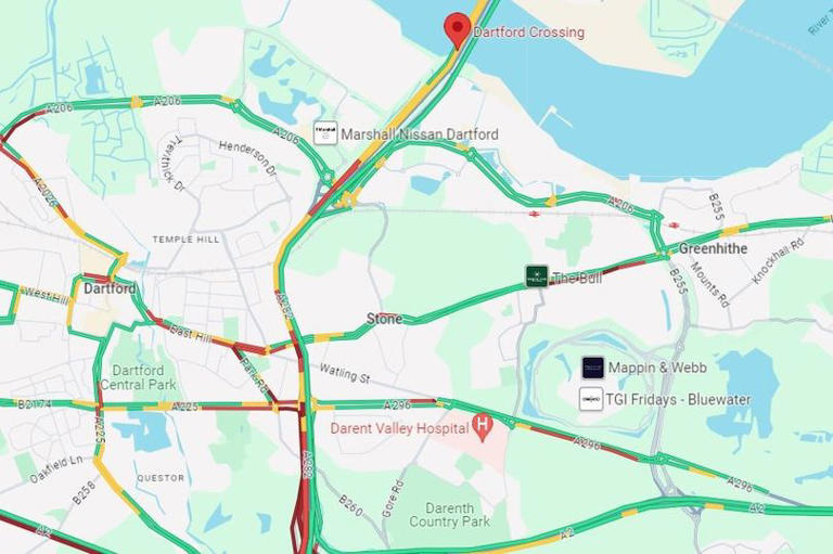 M25 Traffic Updates As Slip Road Entry Near Dartford Tunnel Reopens