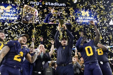 Jim Harbaugh Delivers National Title, Corum Scores 2 TDs, Michigan ...