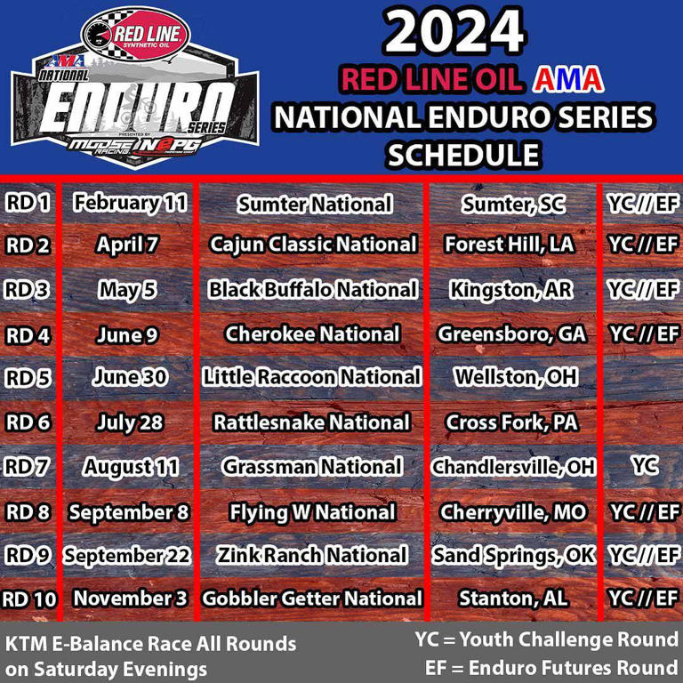 2024 AMA National Enduro Series Schedule