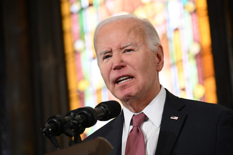 President Joe Biden speaks at a campaign event in Charleston, South Carolina, on January 8, 2024. The same day, efficiency rules he instigated were shot down by a judge.