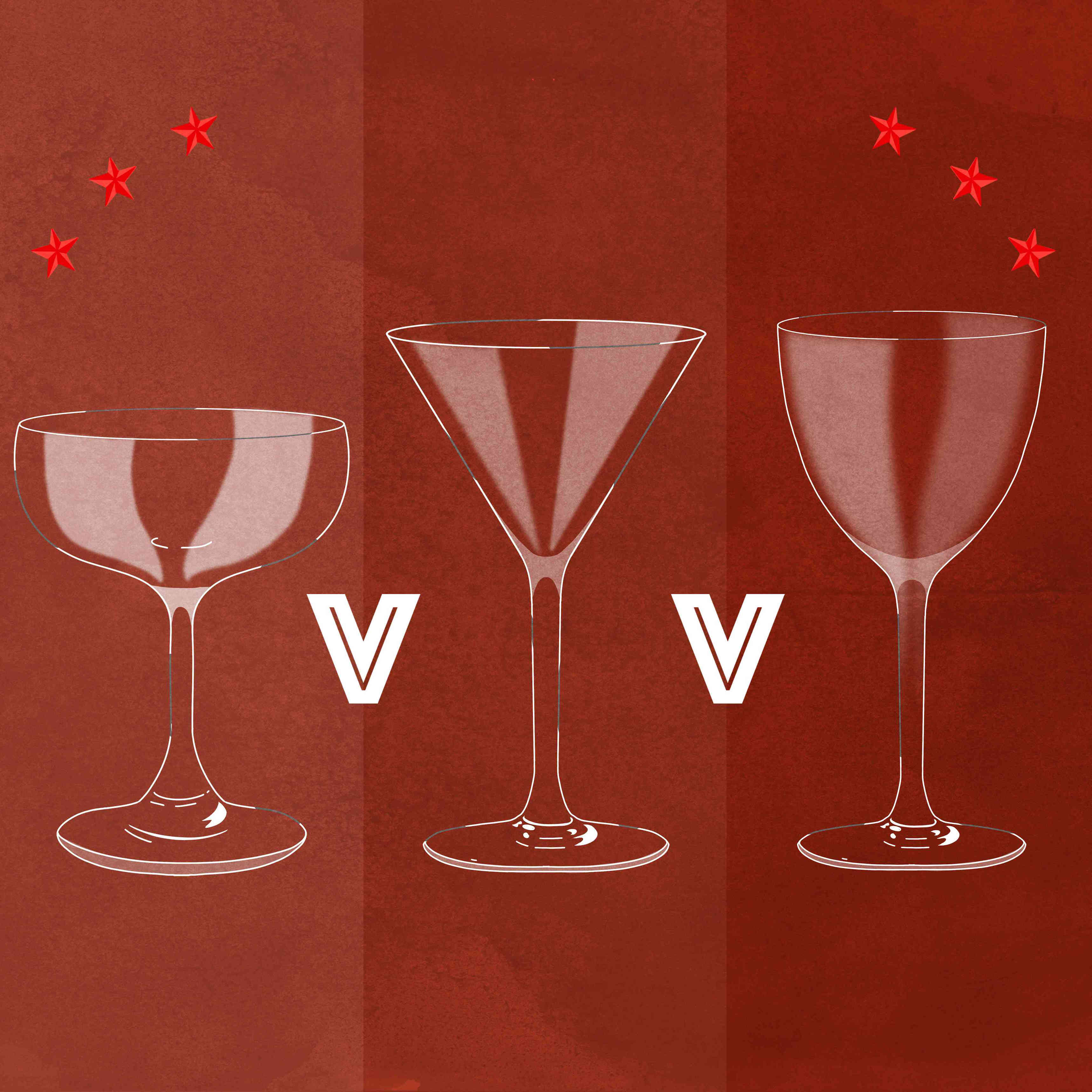 A Guide to Martini Glassware Coupe vs. VShaped vs. Nick & Nora Glasses