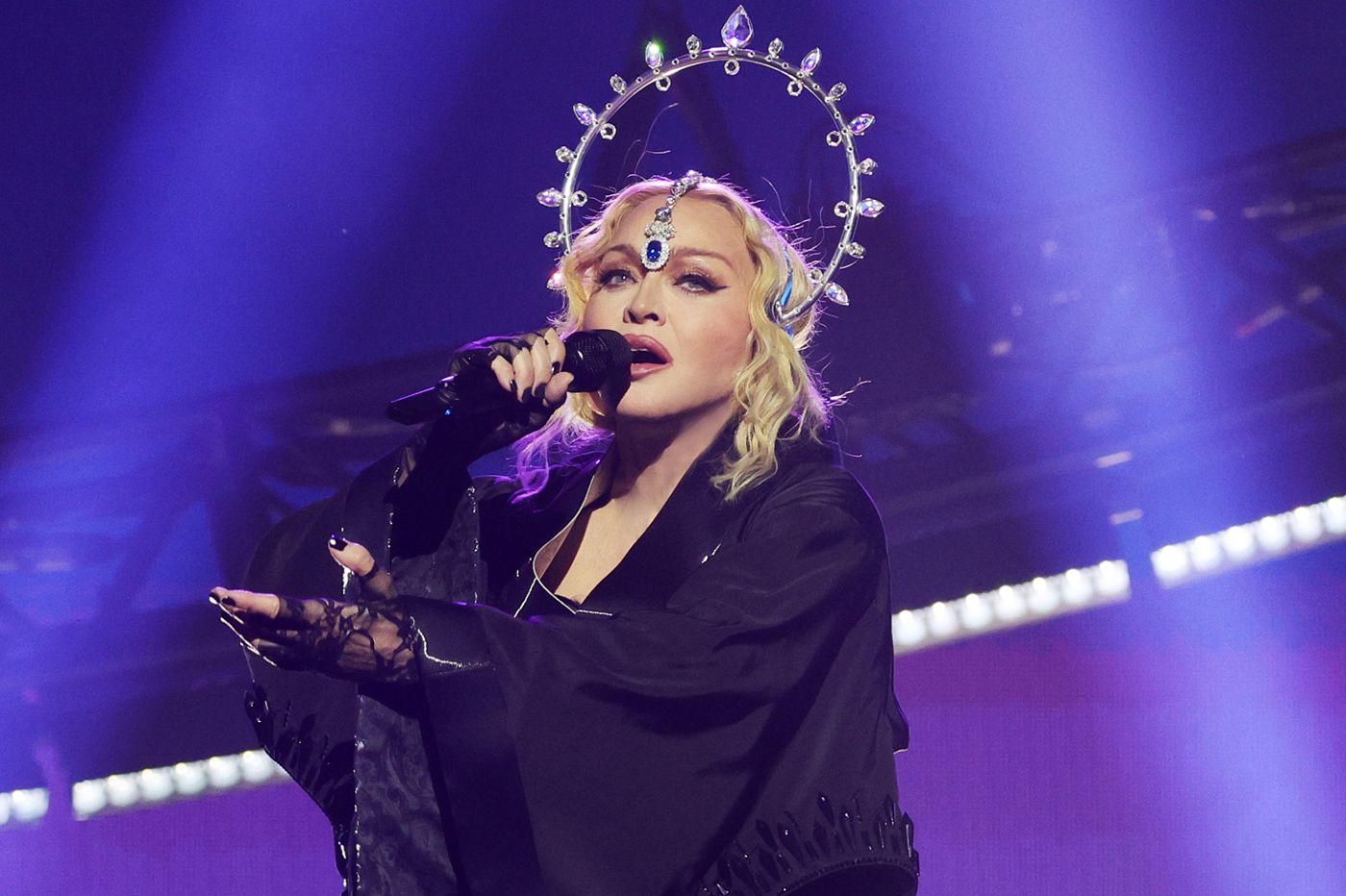 madonna subs in 'express yourself' on her celebration tour and says she's entering 2024 with 'gratitude'