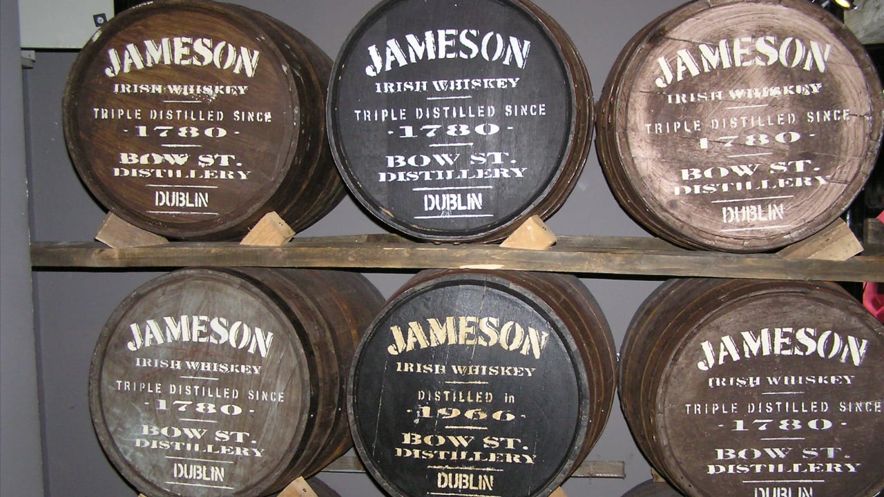 <p>The original <a href="https://www.jamesonwhiskey.com/en-us/visit-our-distilleries/jameson-bow-street-distillery-tour/" rel="nofollow noopener">home of the famous whiskey</a> in the heart of Dublin offers a variety of tours. Only some in our group cared for whiskey, so we chose the simplest option. After the multi-media presentation about the company’s history and whiskey-making process, a tasting included a few less common varieties that pleasantly surprised the non-whiskey drinkers in our group!</p>