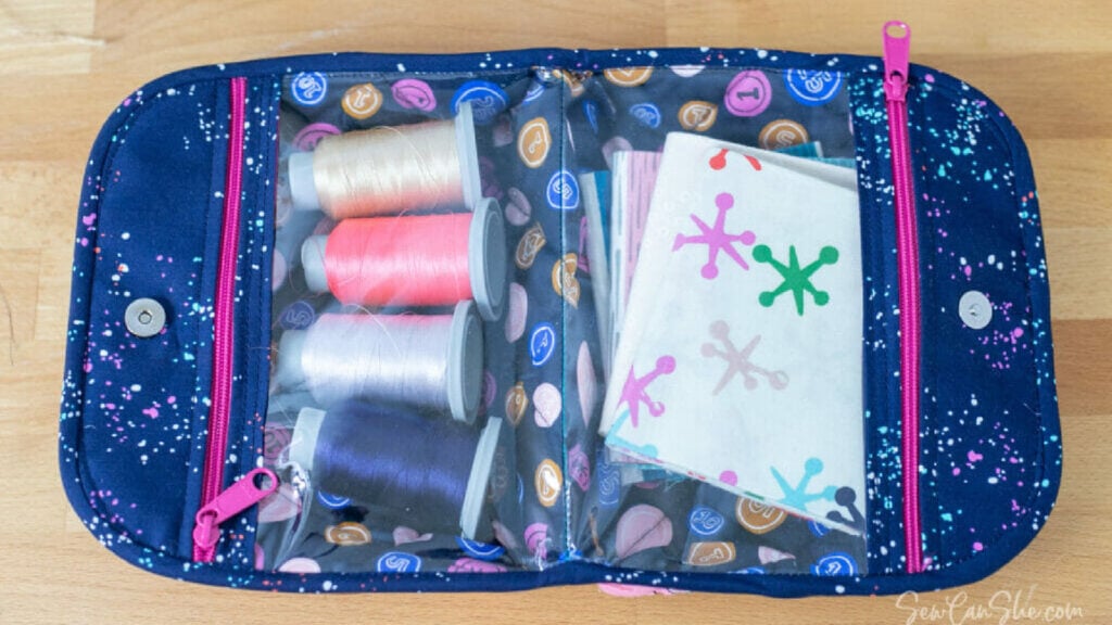 <p>Sew up a double-sided <a href="https://sewcanshe.com/twice-as-nice-organizer-free-sewing-pattern/">pouch</a> to help you organize your cosmetics, sewing and craft items, art supplies, travel necessities, and more! This is an intermediate-level sewing pattern.</p>