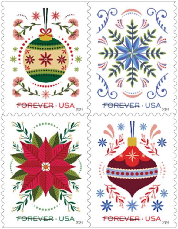 USPS Unveils Art Inspired 2024 Holiday Stamp Collection   AA1mLd0Q.img